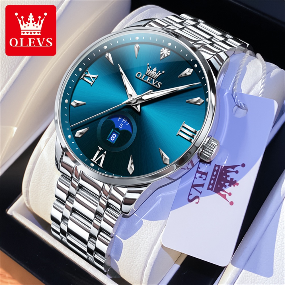 Luxury Watch Brand - OLEVS Moon Phase men's watches calendar