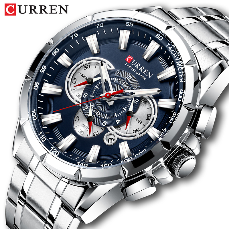 Luxury Watch Exhibition - CURREN Wrist Watch Men Waterproof Chronograph