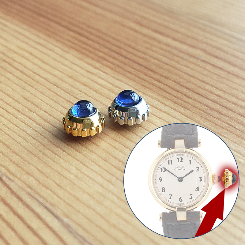 Luxury Watch Engraving - Sapphire watch crown for Cartier Must