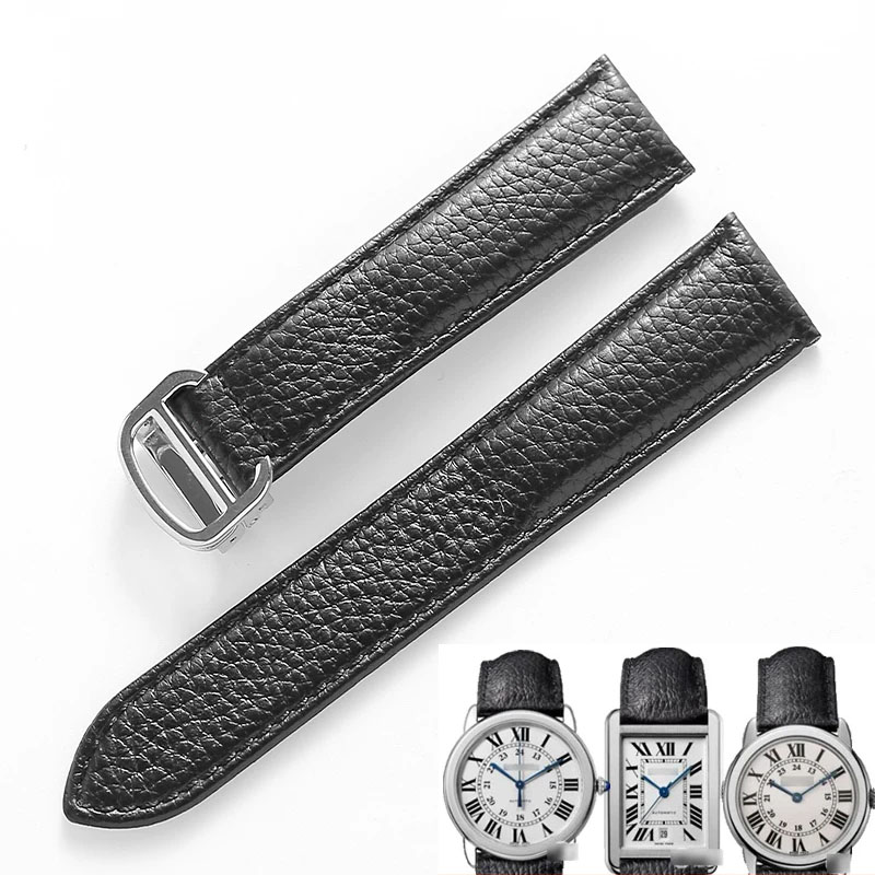 Luxury Watch Engraving - Genuine Leather Watch Strap for Cartier