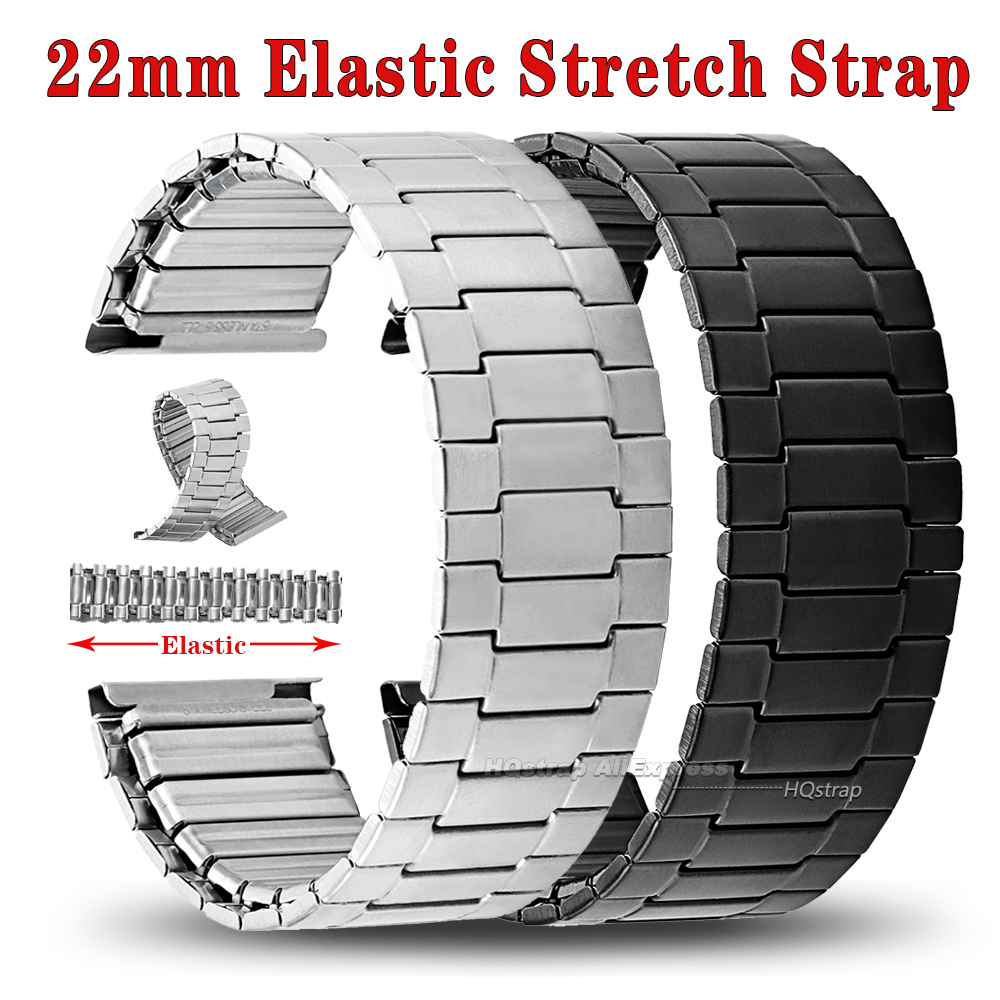 Luxury Watch Engraving - Elastic Steel Watch Strap 22mm for