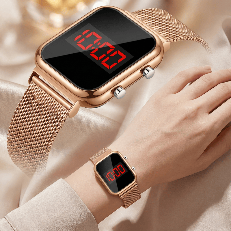 Luxury Watch Exchange - Fashion Magnetic Buckle Rectangle LED Digital