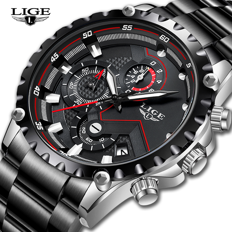 Luxury Watch All Black - LIGE Top Brand Luxury Mens Fashion
