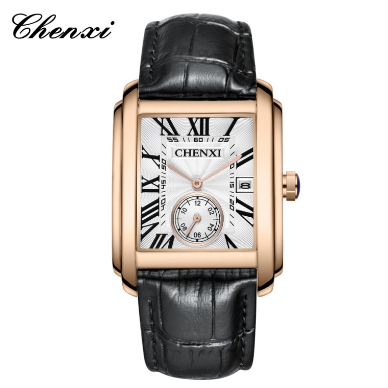 Luxury Watch Exhibition - CHENXI 8216 Fashion Classic Square Brown