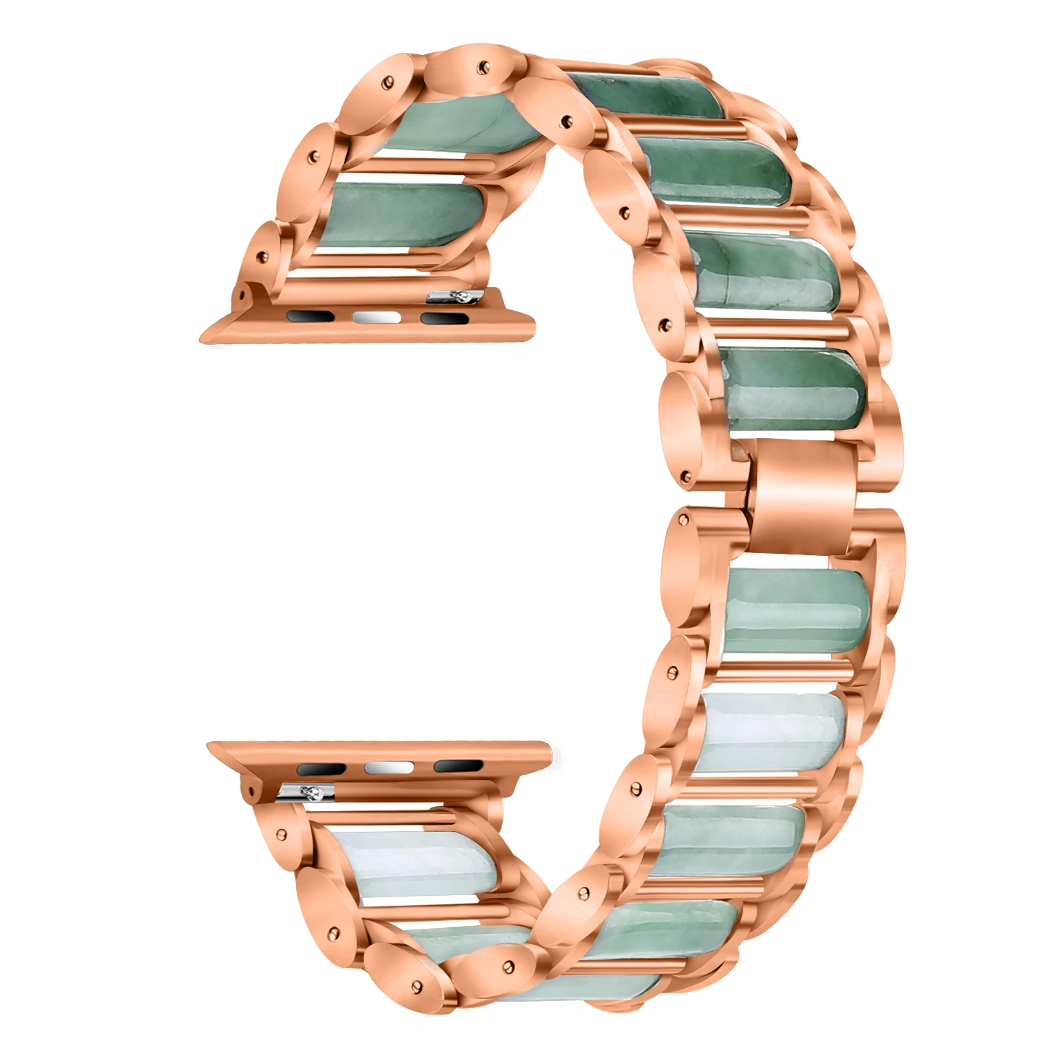 Luxury Watch E Jewellery - Emerald Jewellery+Metal Strap for Apple Watch