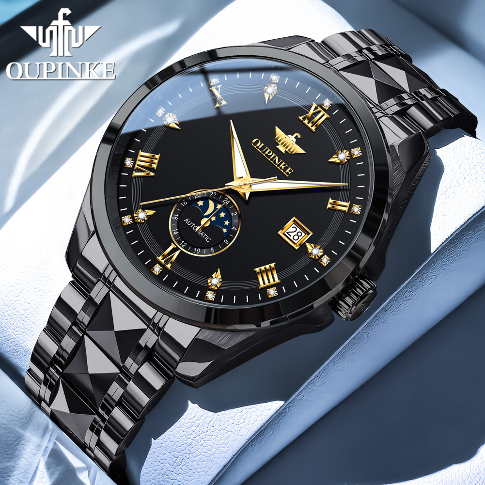 OUPINKE 3265 man watch moon ph - Luxury Watch Leather review and price