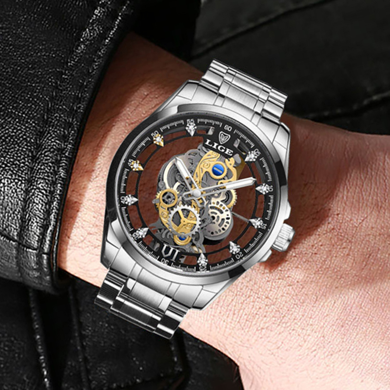 LIGE 2026 Luxury Skeleton Watc - Luxury Watch Organizer review and price