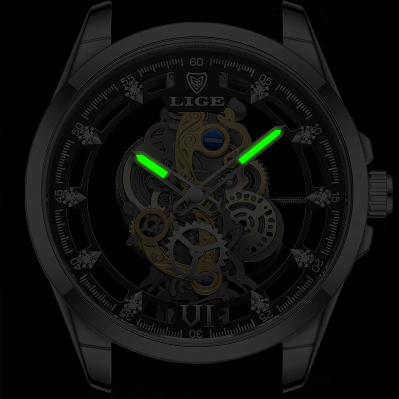 LIGE 2026 Luxury Skeleton Watc - Luxury Watch Organizer review and price