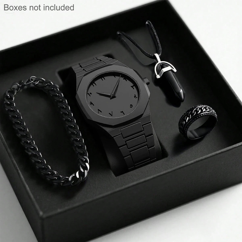 2026 Mens Light Luxury Quartz  - Luxury Watch All Black review and price