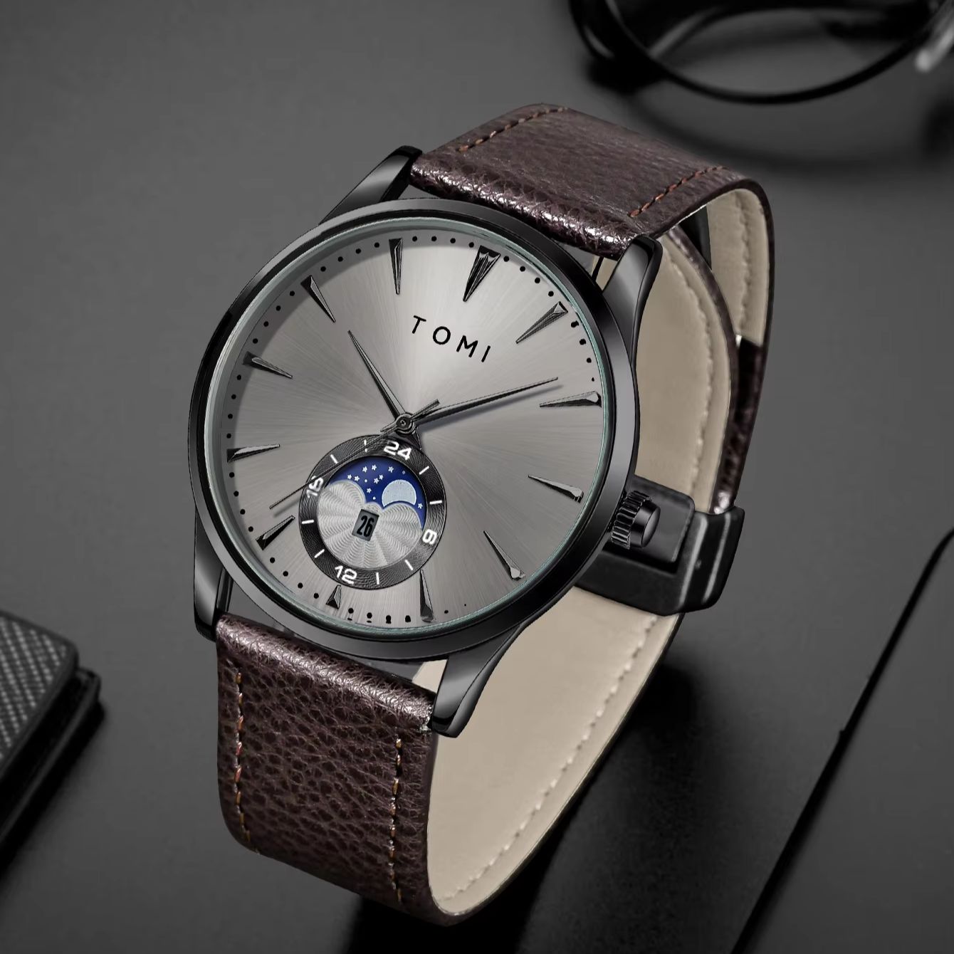 TOMI 2Pcs Men's Watch Gift Set - Luxury Watch Business review and price